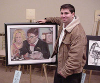 Mark with award winning charcoal drawing